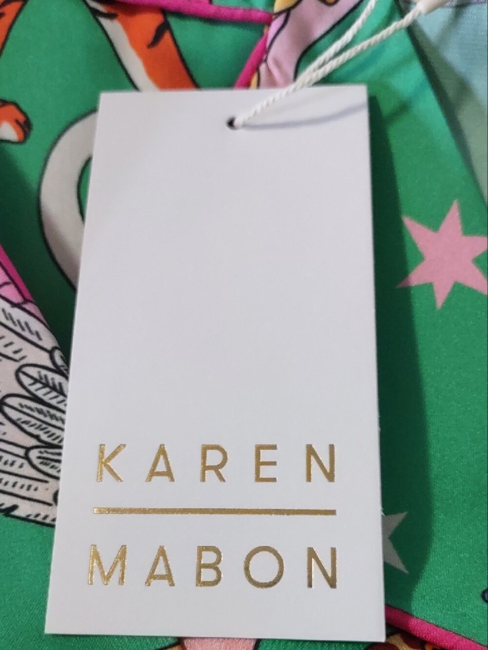 Karen Mabon Carousel Satin Pajama Set Medium M Whimsical Luxury Sleepwear.NWTS - Picture 15 of 15